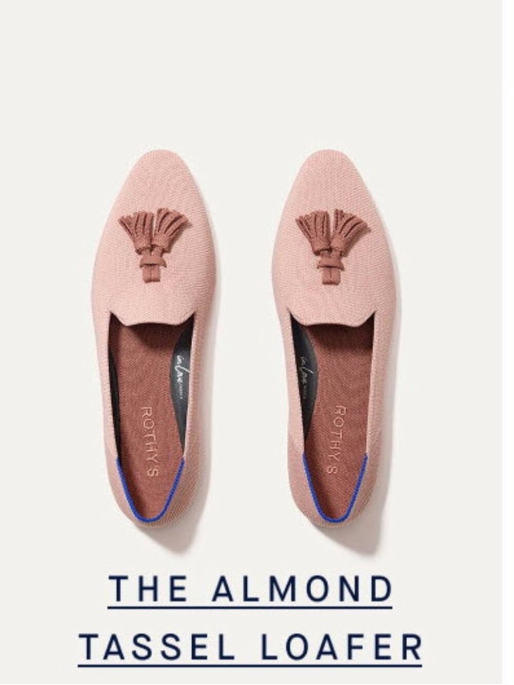 Rothy’s THE ALMOND TASSEL LOAFER Blush Pink Size 6.5